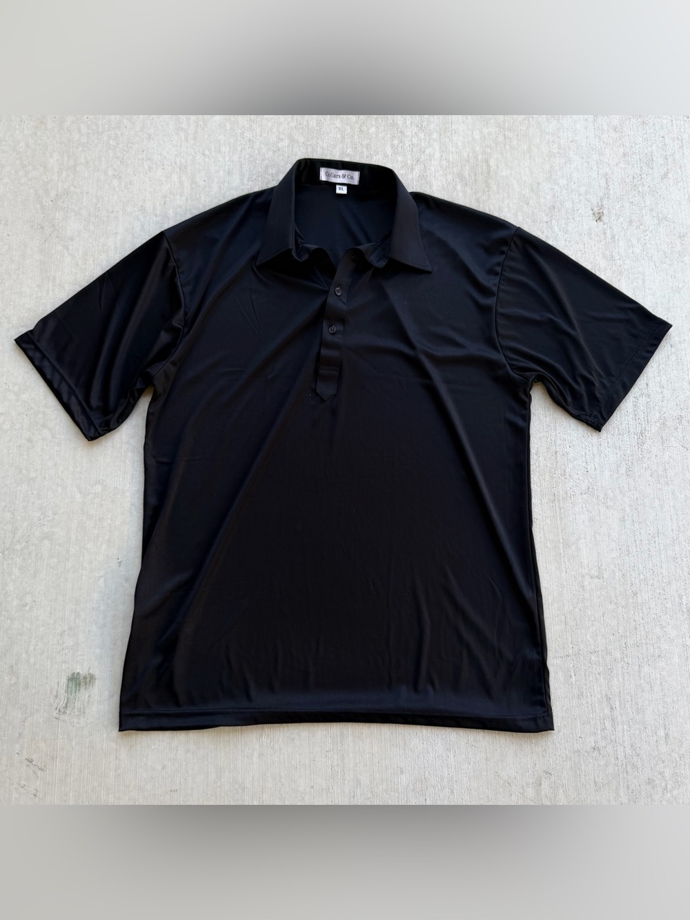 Collars & Co Dress Collar Polo Shirt Men Size XL Black Golf Stretch